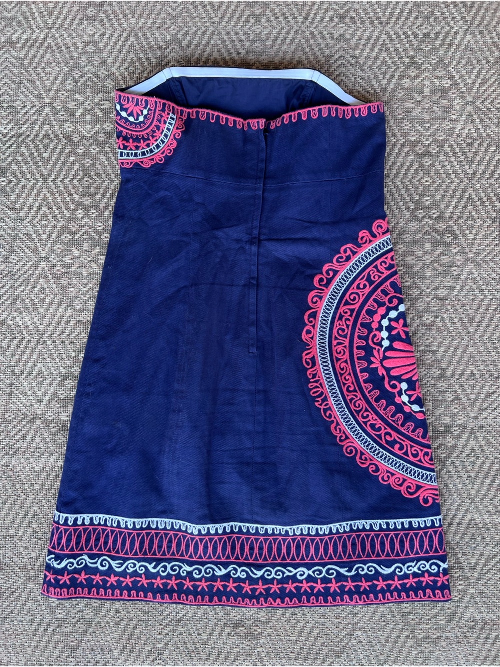 Lilly Pulitzer Navy Embroidered Shift Dress Coral White Cotton Size 8 - Picture 5 of 8